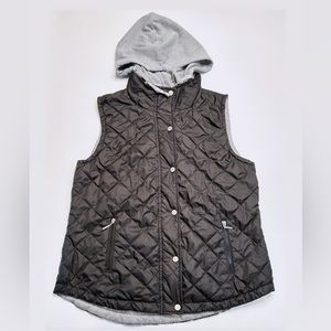Daytrip black/gray hoodie vest • Large